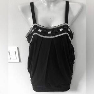 Pinko Black Sequin Embellished Top. Size S